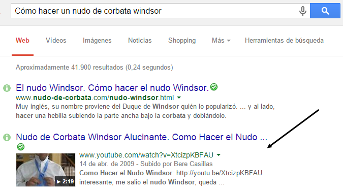 Posicionamiento cómo hacer un nudo de corbata Windsor